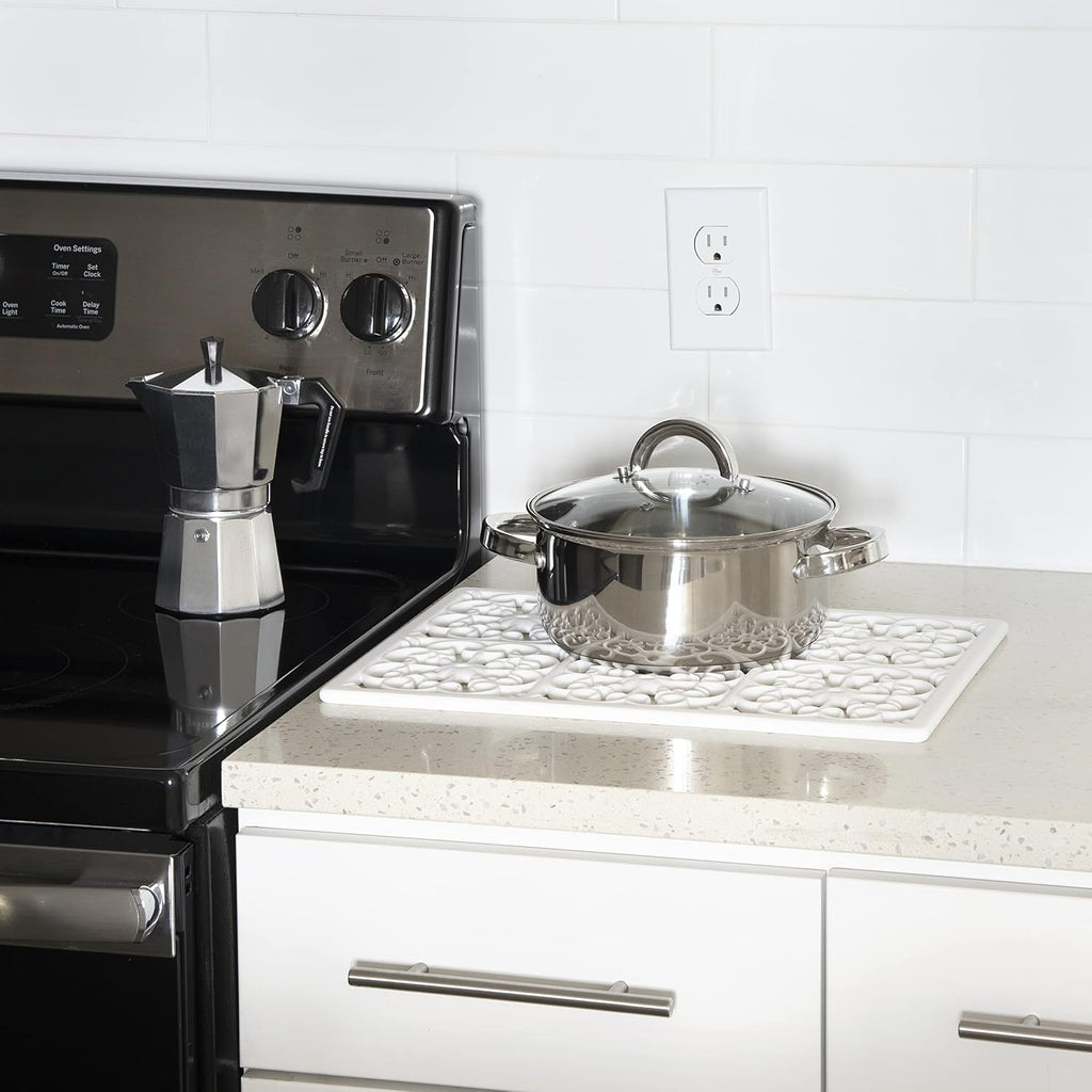 Extra Large, Thick, Silicone Trivet for Hot Dishes, Pots, and Pans, Heat Resistant Mat for Countertop, Hot Pad, Easy