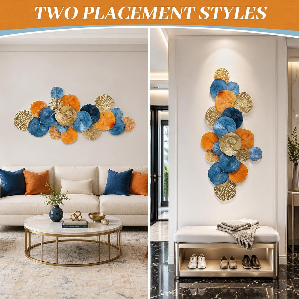 Modern 3D Large Metal Wall Art Bedroom Entryway Decoration