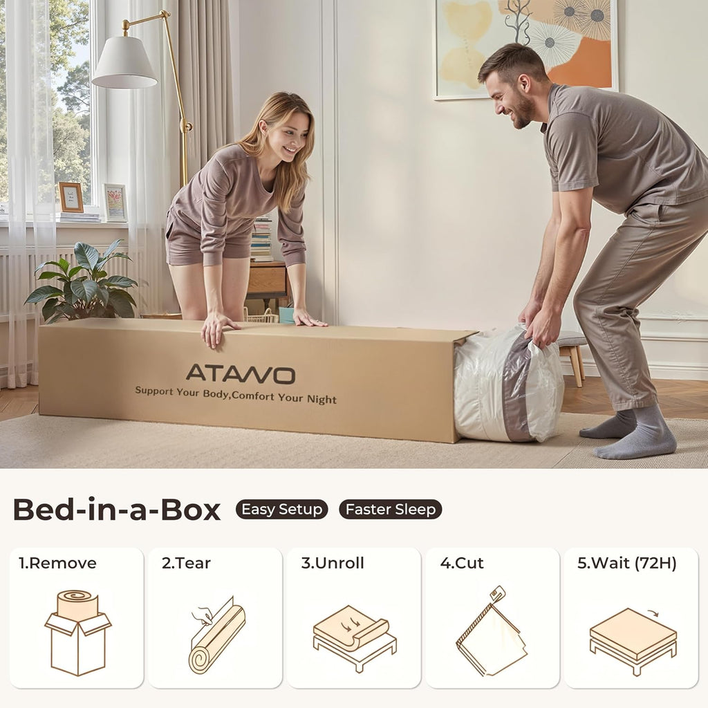12 Inch Queen Mattress, Medium Firm Hybrid Mattress Queen with Zoned Pocket Springs & Memory Foam for Pressure
