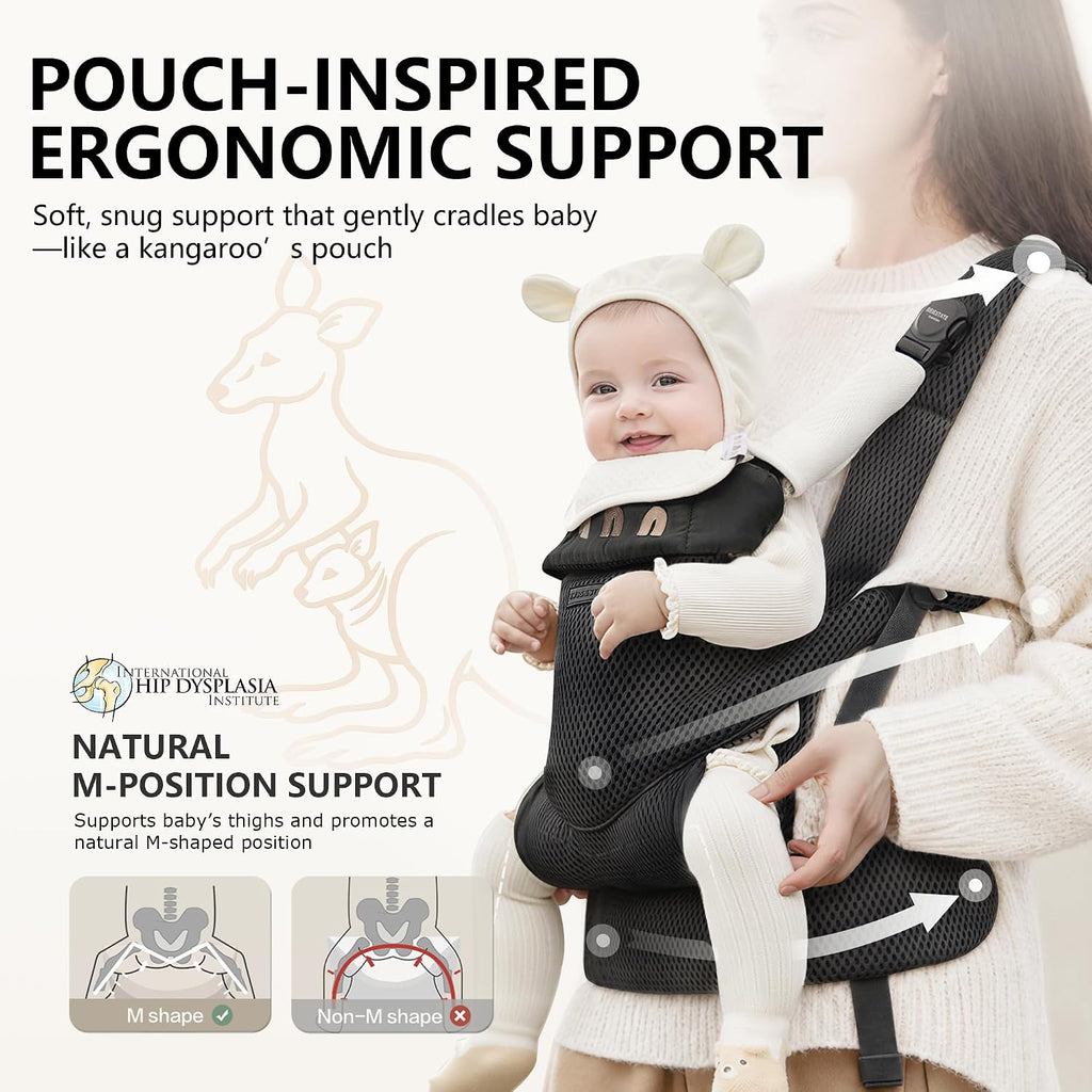 Carrier,2-48Months,Soft&Breathable Mesh,Ergonomic Support,3 Way Carry