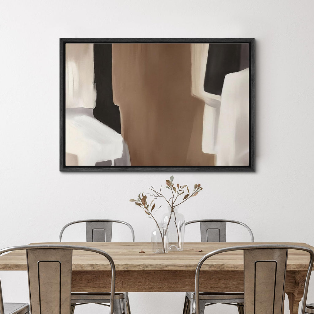 Framed Canvas Print Wall Art Neutral Minimalist Figure Study Modern Abstract Portrait Illustrations Modern Art