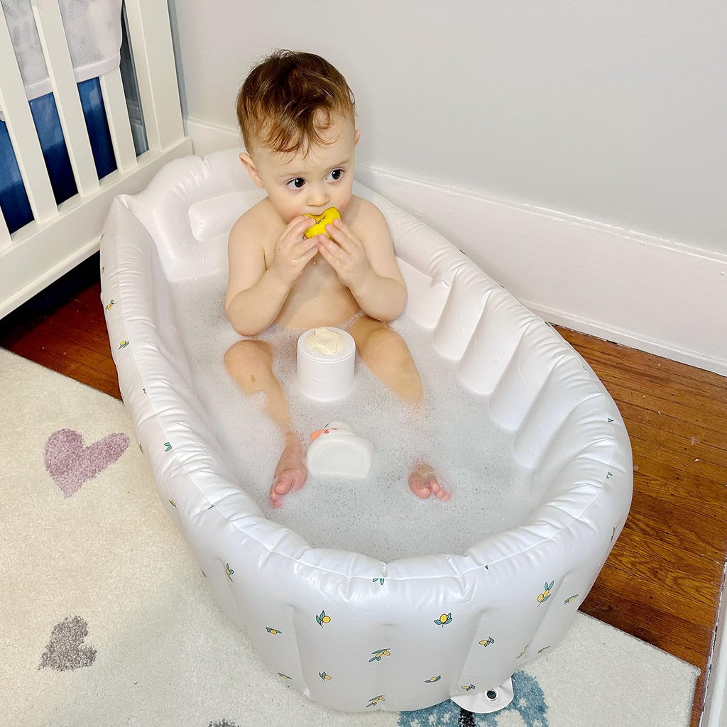 Inflatable Bathtub for Toddlers - Portable Baby Tub with Built-in Air Pump - Collapsible Design for Easy Storage