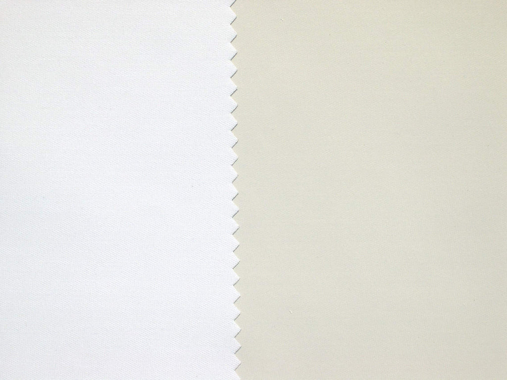 Poly-Cotton Fabric 3-Pass Standard Blackout Light Control Rolled on Tube, 54"/137cm, White/Ecru