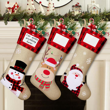 Christmas Stockings, Personalized , 19" Large Holiday & Family Stocking Decoration | Fireplace Party Decoration - Set of 3