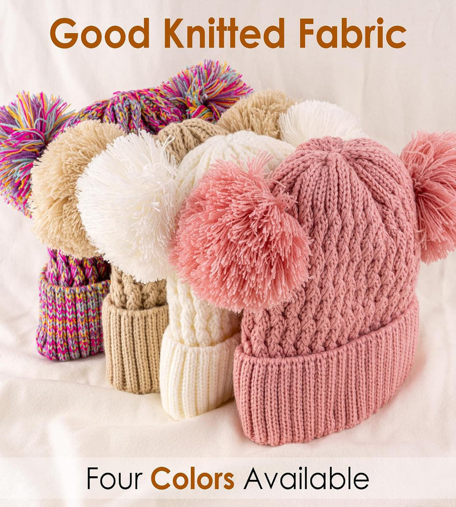 4PCS Kids Girls Winter Hat Gloves Scarf Earmuffs Set Aged