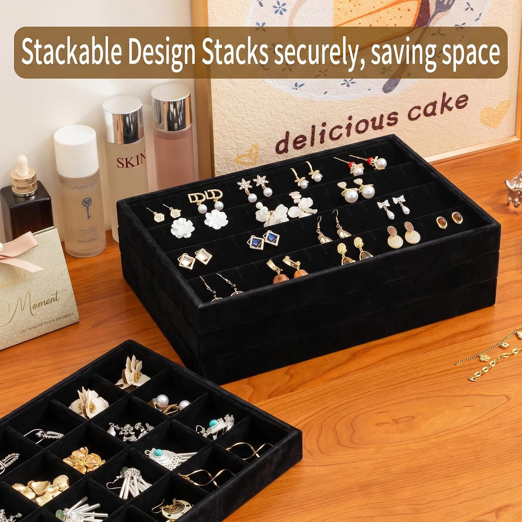 Jewelry Trays for Drawer Jewelry Organizer and Storage - Set of 2