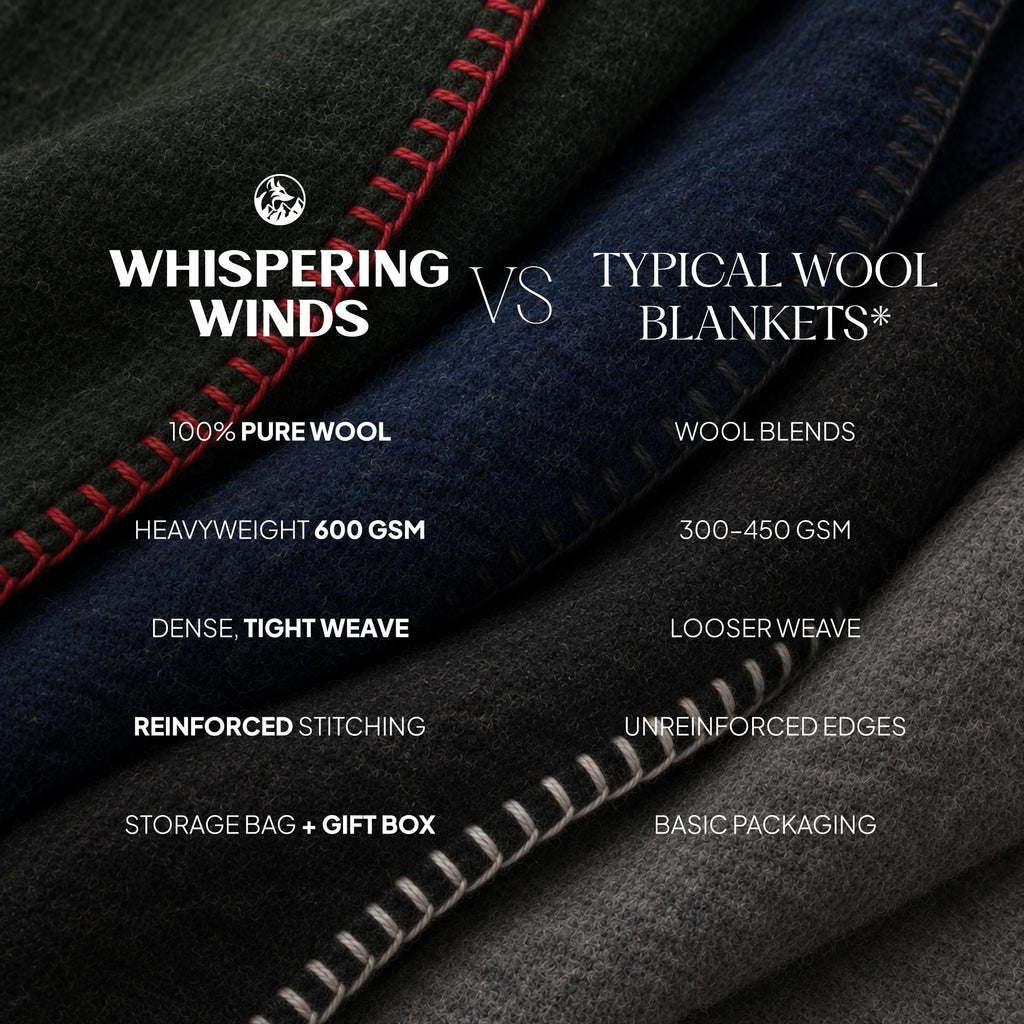 100% Wool Blanket, Premium (90"x90")