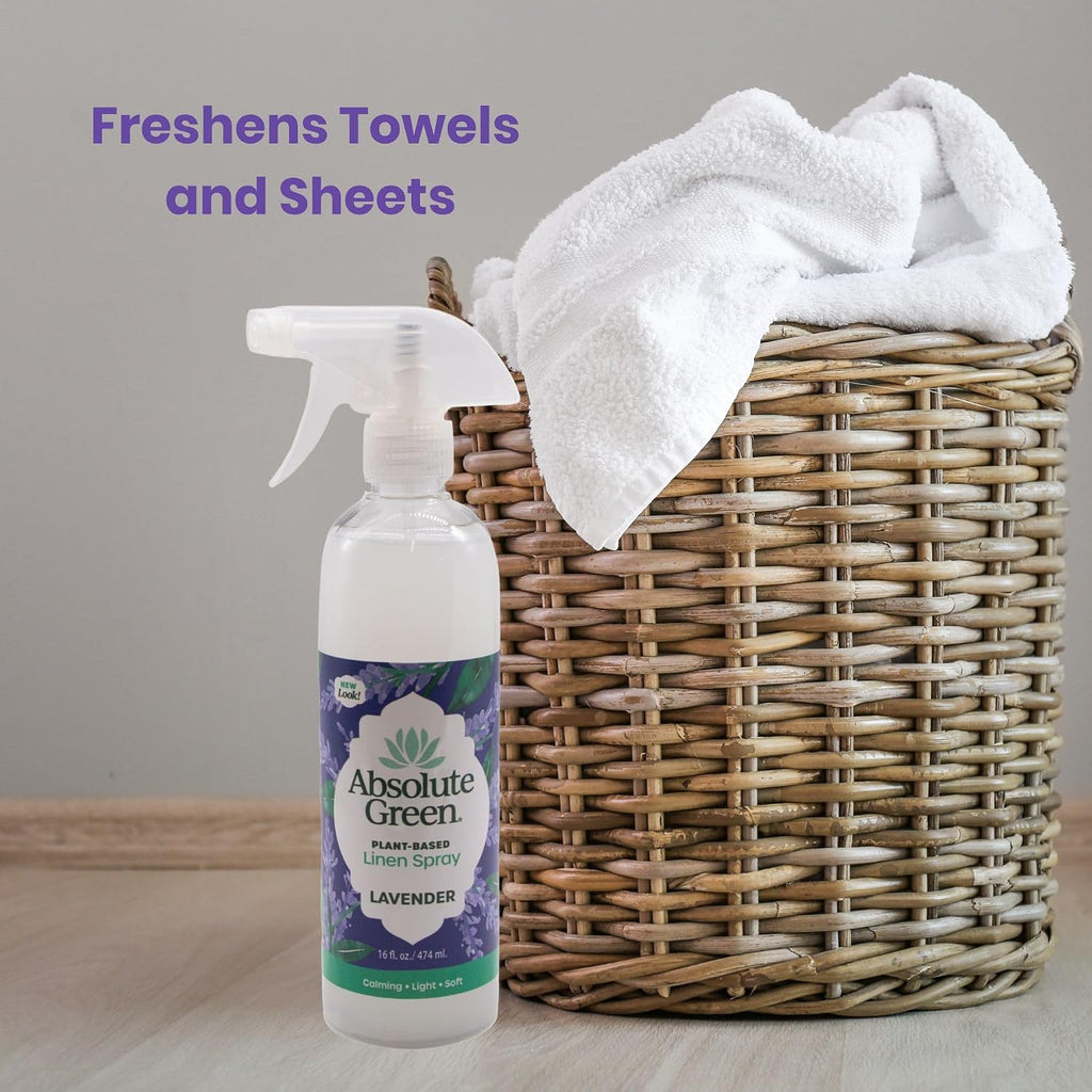 Lavender Linen and Fabric Spray, Freshen Fabrics, Laundry and Pillows, Pet Safe, Natural Lavender Scent, 16 oz - Set of 16