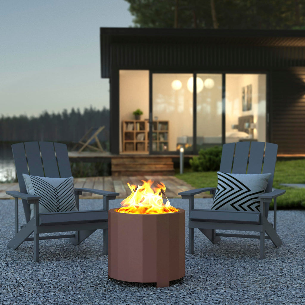 Titus Commercial Grade Wood Burning Smokeless Outdoor Firepit - Bronze Finish - 19.5 inches - Portable - Waterproof
