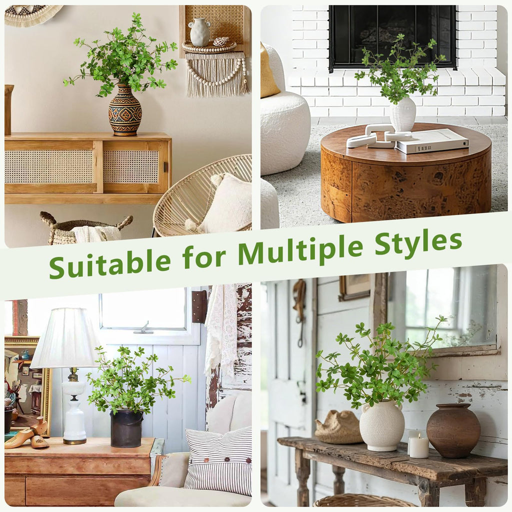 6Pcs Artificial Greenery Stem, Realistic Fake Plants Branches Plants for Vase Decor, Wedding Centerpieces, Farmhouse