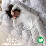 Goose Feather Down Fiber Comforter King,100% Organic Cotton Duvet Insert,All-Season Luxury Duvet Ins