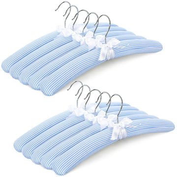 Padded Hangers for Women Clothing, 10-Pack Thick Foam Padded Clothes Hangers No Shoulder Bump for Sweaters, Coat