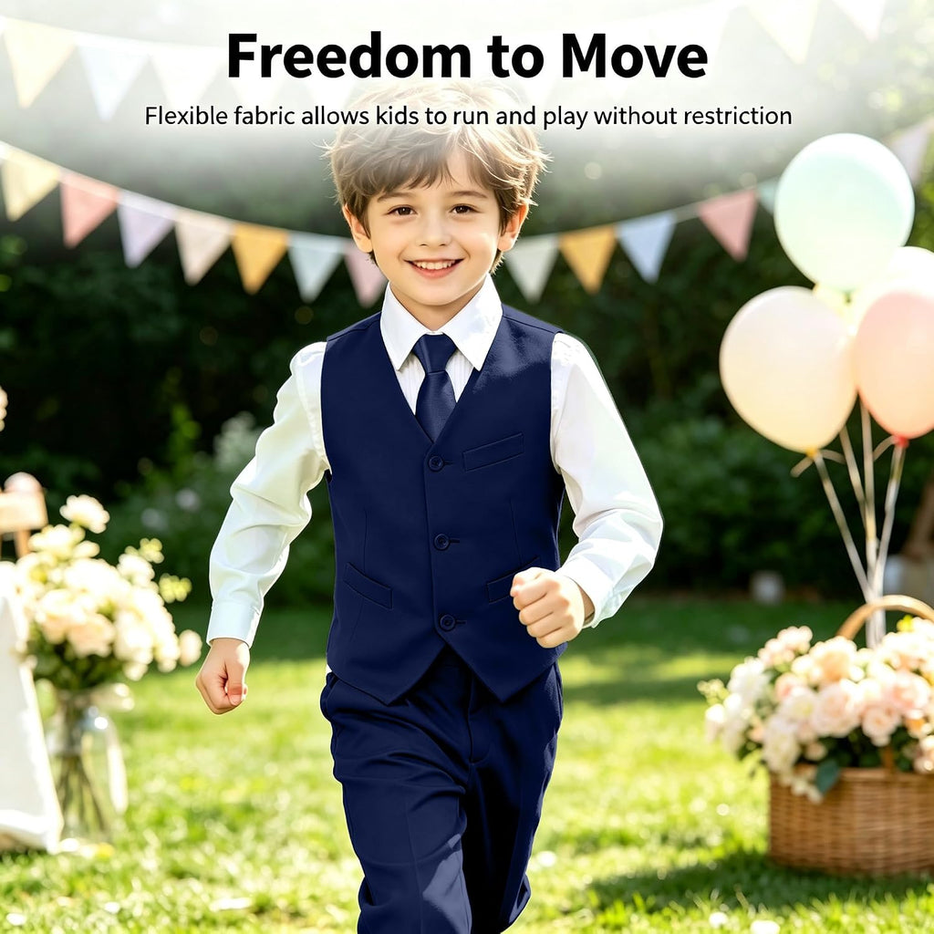 Boys Suit Vest Set Formal Dress Suits Wedding Outfit Dresswear