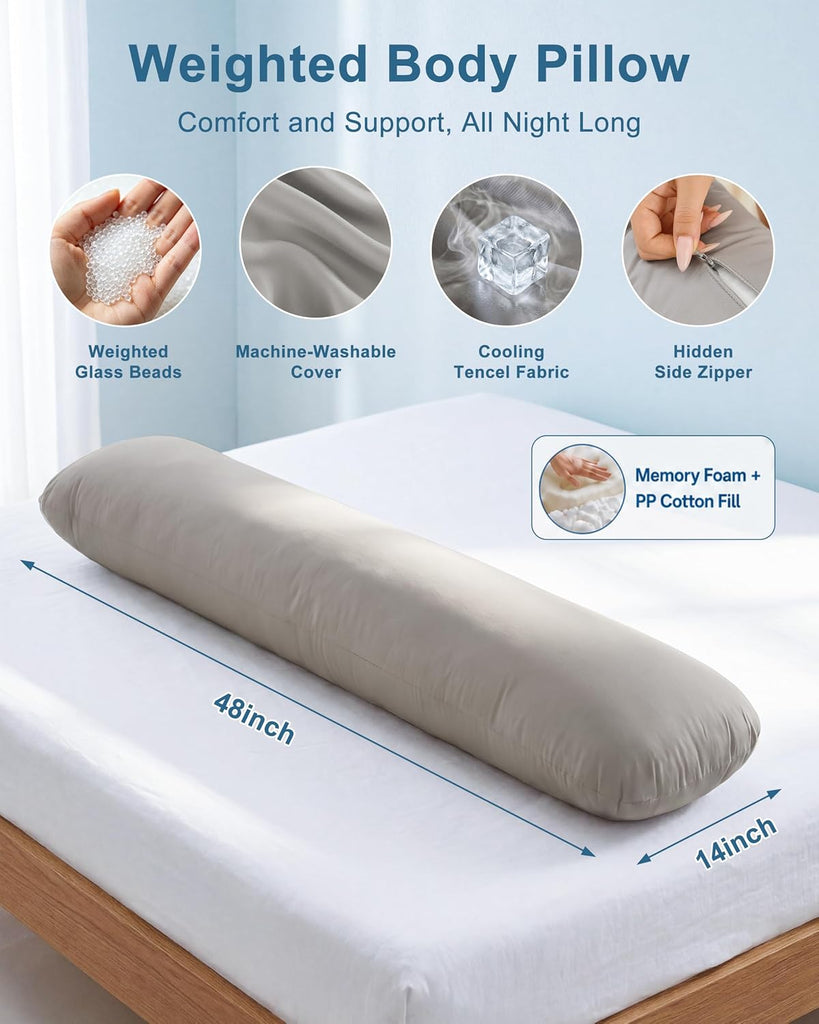 Weighted Body Pillow 6.5lbs Cooling Body Pillow (41" x 10")