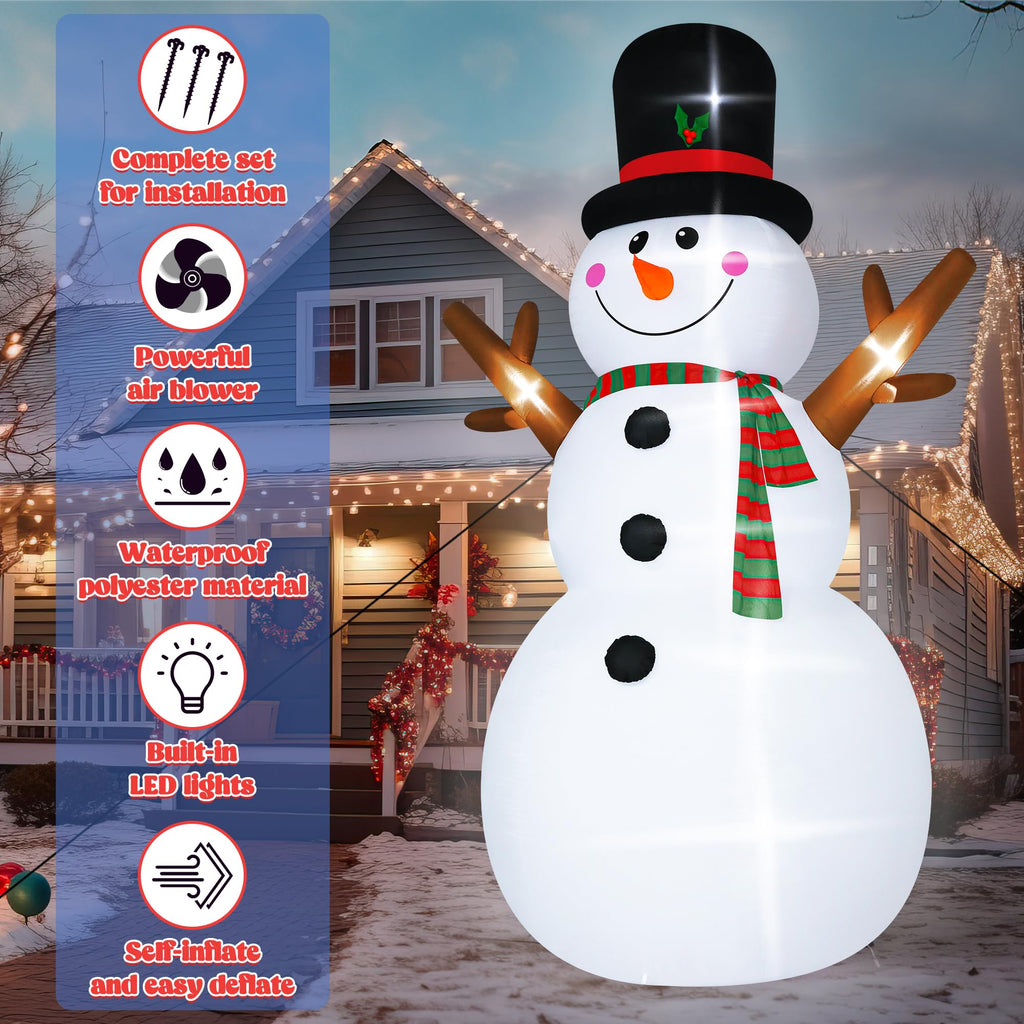 18 FT Christmas Inflatable Snowman, Giant Blow Up Snowman Outdoor Decor