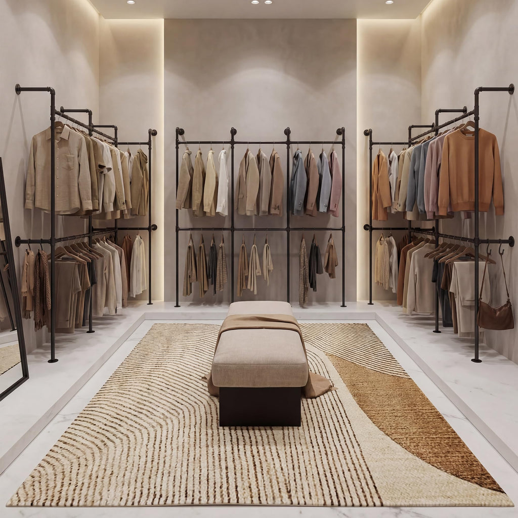 Wall Mounted Closet System, 6 Hanging Rods