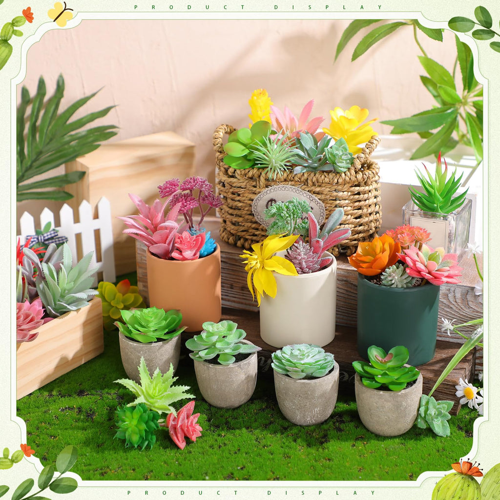 100 Pcs Fake Succulent Artificial Succulents Plants, Fresh Style