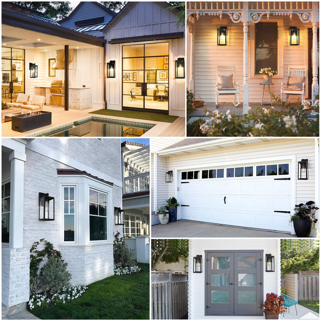 Dusk to Dawn Outdoor Wall Lantern, Double Extra Large Exterior Wall Sconce Fixture with E26 Base, Waterproof Wall