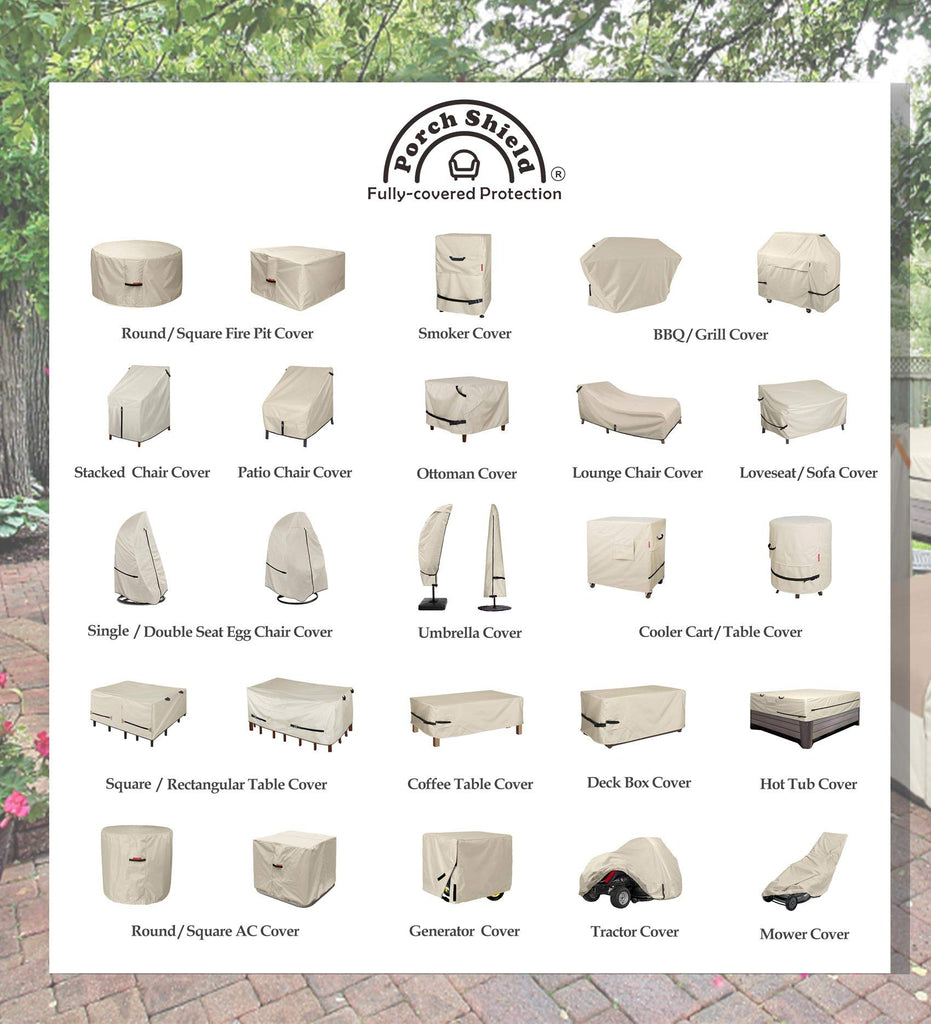 Square Patio Fire Pit Table Cover 28 x 28 inch, Beige