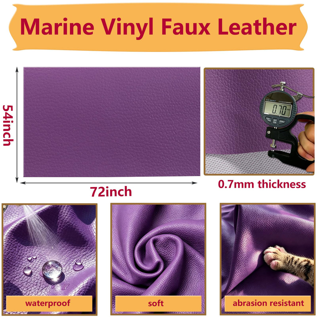 Upholstery Fabric: 54"x72" Soft Grain Faux Leather Durable