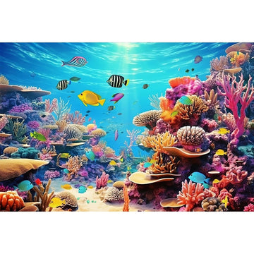 Underwater Aquarium Background Under The Sea Paradise Tropical Fish and Coral Reef Terrarium Background Breathtaking