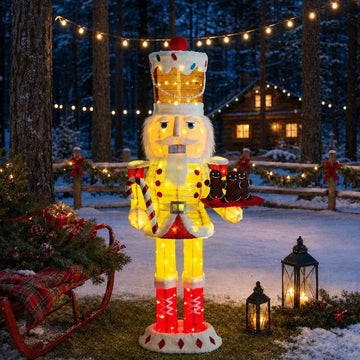 5FT Lighted Pop-Up Gingerbread Nutcracker Outdoor Christmas Decor