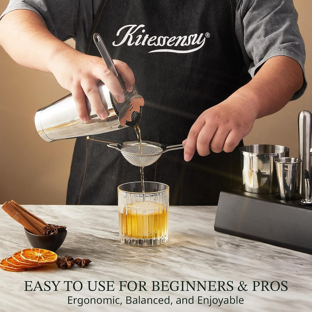 Boston Shaker Set Mixology Bartender Kit | Premium Cocktail Shaker Kit with Stand Professional Home Bar Tools - Set of 15