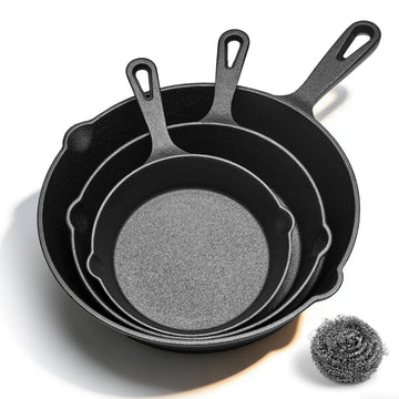 Cast Iron Skillet Set 6/8/10 Inch Raw Iron Frying Pans