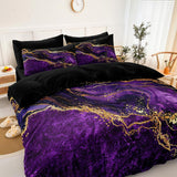 Black Gold Comforter Set Purple Marble Bedding Set King Black Marble Stone Abstract Artwork Bedroom Decor Black Marble