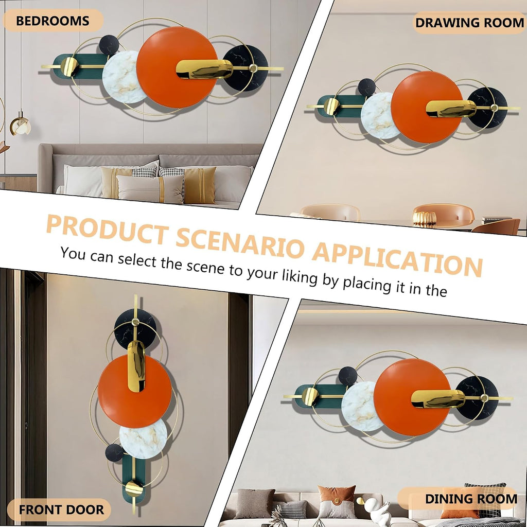 Large Metal Wall Art,Orange,60×24 In,Wall Decor