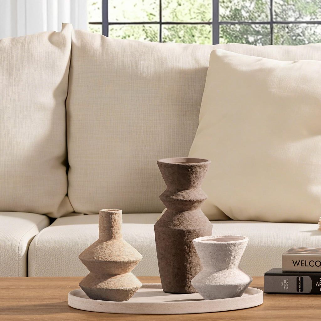 Ceramic Vase Set of 3 Home Decor Living Room Table Decorations