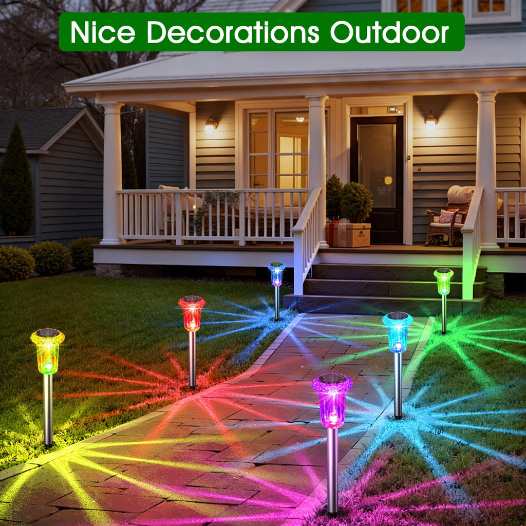 Solar Outdoor Lights, 15 Pack Solar Pathway Lights Outdoor Waterproof, Stake Lighting for Garden Yard Path Walkway