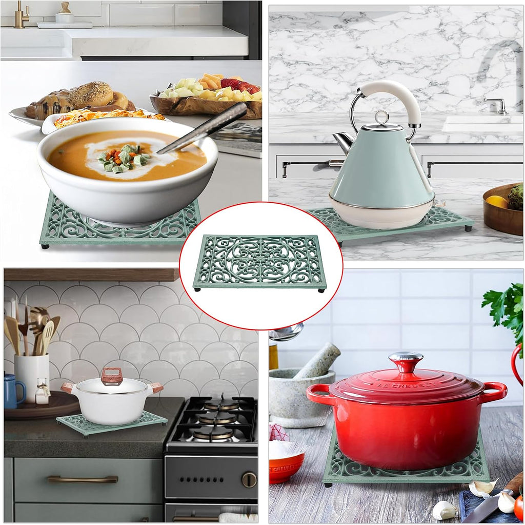 Cast Iron Trivet Heat Resistant Trivets for Hot Pots and Pans - Set of 2