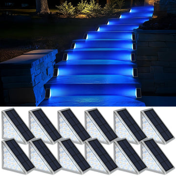 LED Solar Step Lights Waterproof Outdoor Stair Lights, Solar Deck Lights Outdoor Decor IP67 Solar Decoration Lights