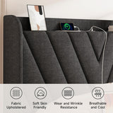 Queen Bed Frame with Headboard, Adjustable Upholstered Platform Bed Frame with Type-C&USB Ports