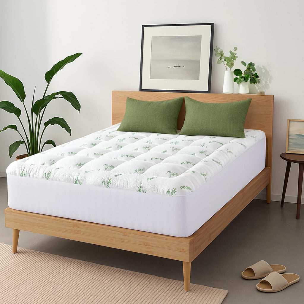 Ultra Soft & Cooling Mattress Topper - King Size | Rayon Derived from Bamboo, Pillow Top Mattress Pad, 20" Deep