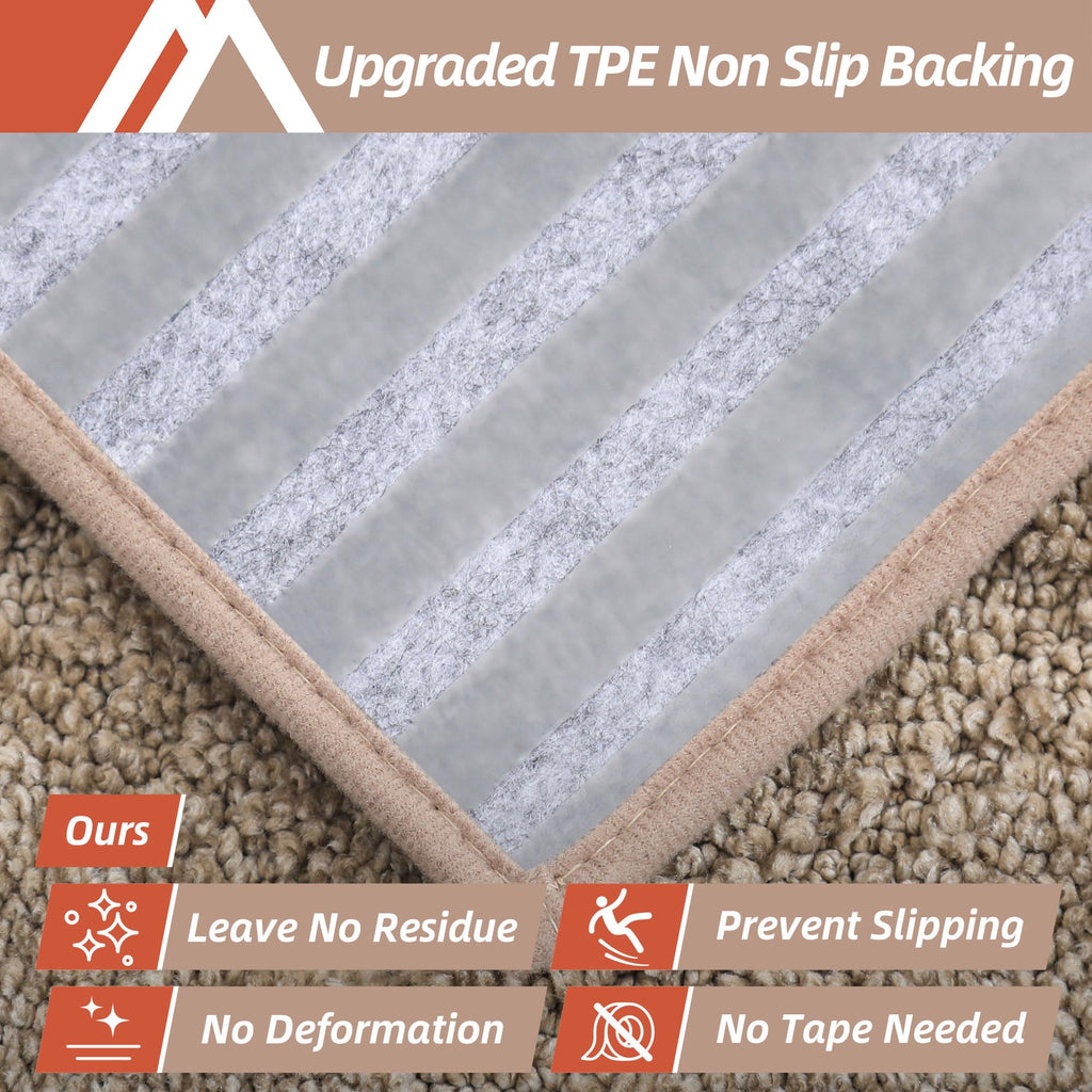Edging Stair Treads Non-Slip Carpet Mat 28inX9in, 10pc, Beige