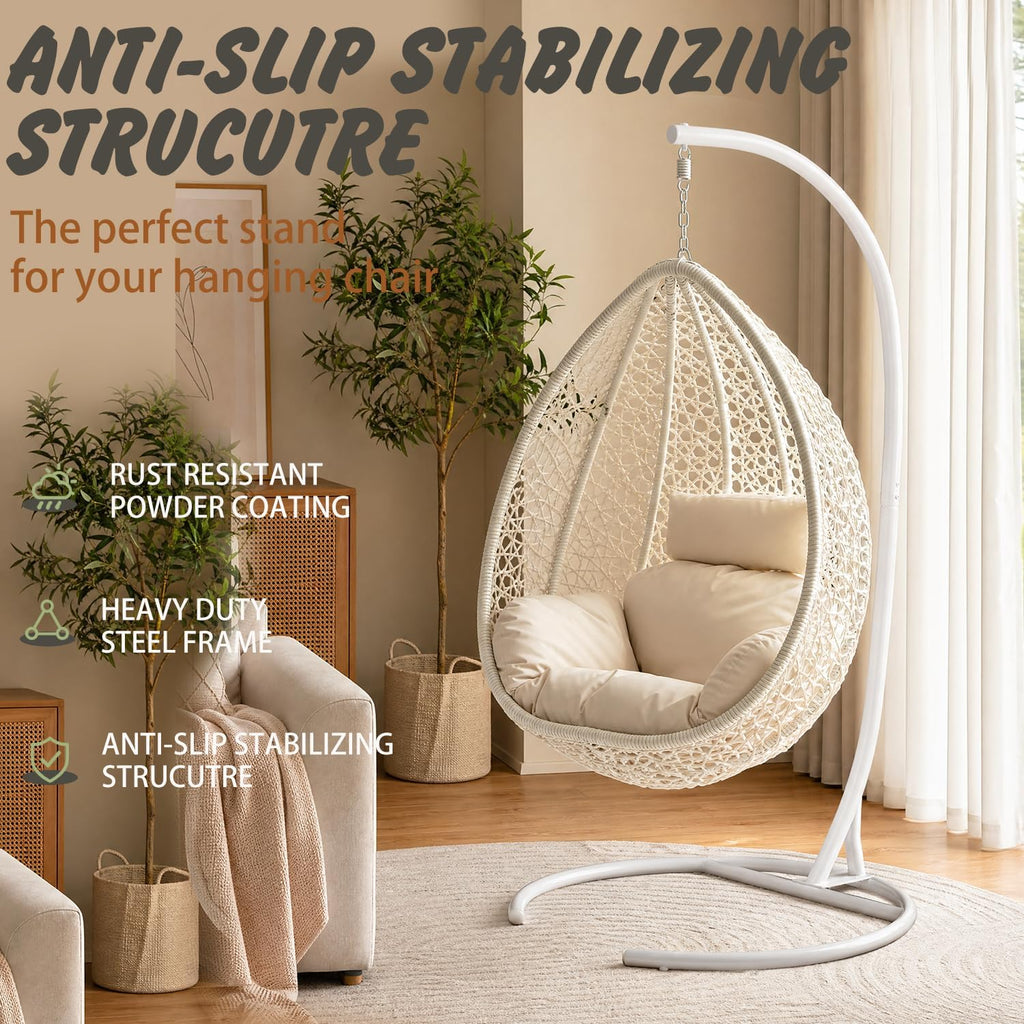 Stand Only, Heavy Duty Hammock Chair Stand 360° Swivel, Max 350 lbs, Hanging Chair Frame for Indoor Outdoor Porch