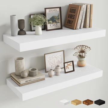 12 Inch Deep Floating Shelves for Wall, 30 Inch Long Floating Shelf, 30 x 12 Shelf for Wall, Rustic Wood Bookshelves