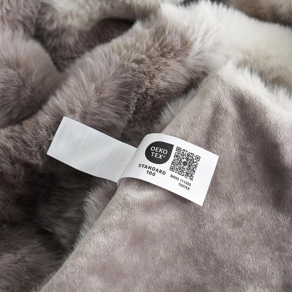 Faux Fur Throw Blanket for Bed King Size, Fuzzy Soft Plush Thick Bubble Blanket for Sofa Bedroom Living Room, 90 * 90