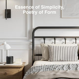 Metal Full Bed Frame - Modern Minimalist Victorian Style with Headboard/Footboard