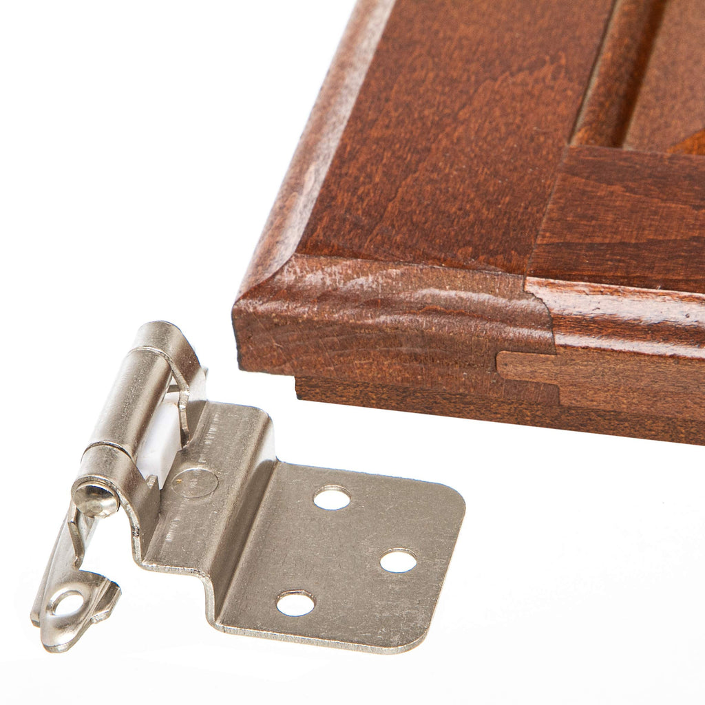 3/8" Inset Cabinet Hinges Brushed Nickel (10 Pair -20 Pcs) Offset Self Closing Cabinet Hinges Cabinets Satin Nickel