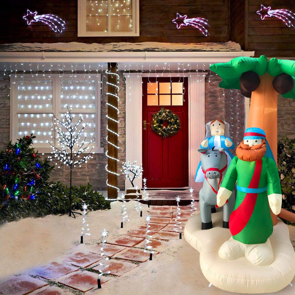Christmas Messianic Inflatable Outdoor Nativity Figures, Palm Tree 7x5x4 ft