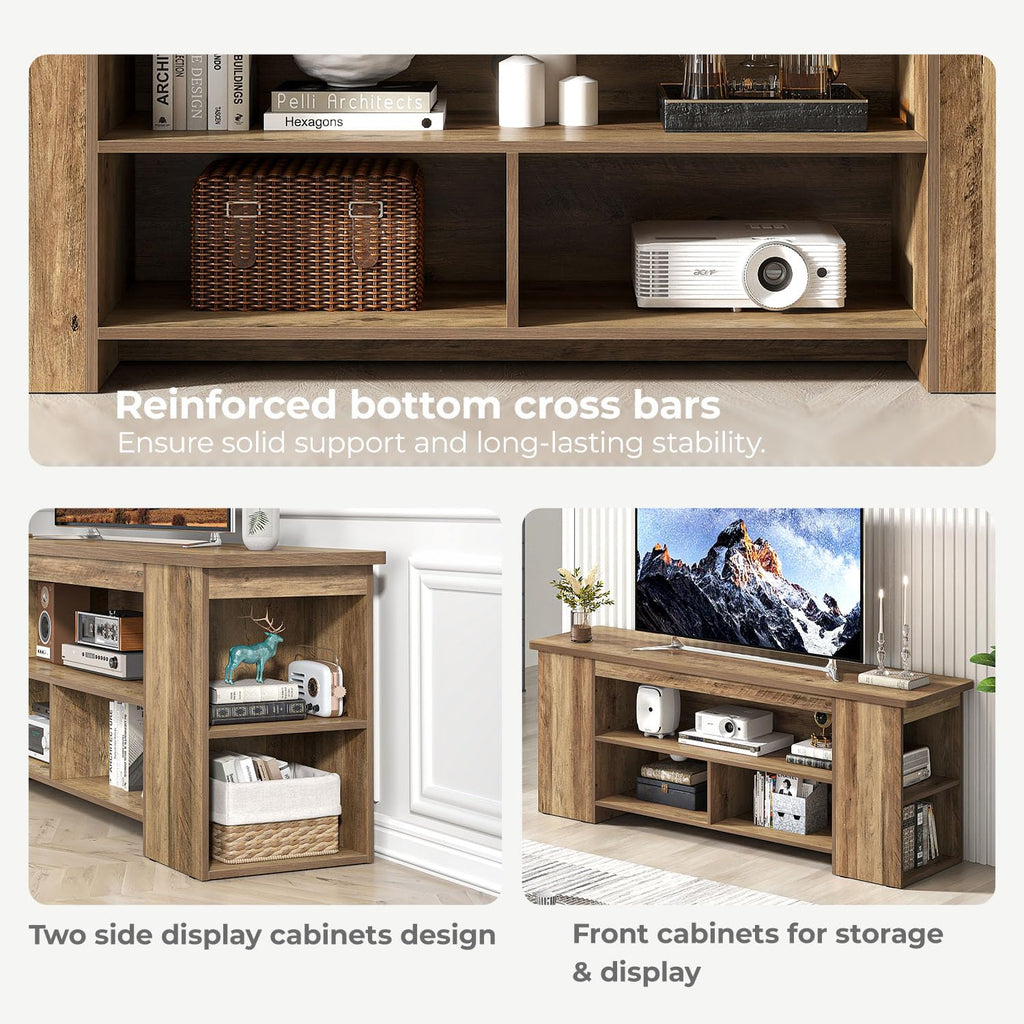 Rustic Oak Wooden TV Stand for Televisions up to 60 Inch