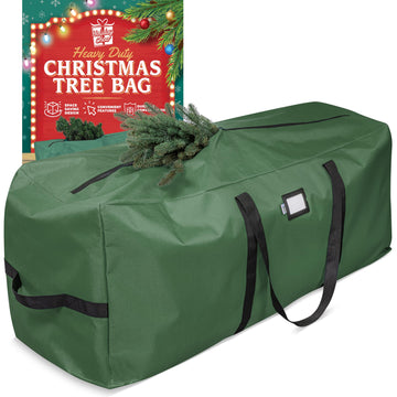 Heavy Duty Canvas Bags for Christmas Tree - Waterproof Storage Bag with Reinforced Handles and Dual Zipper for 9 Ft