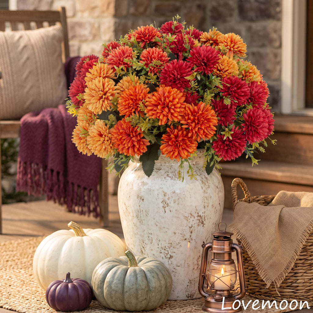 Artificial Chrysanthemums Flowers for Outdoors, Fall