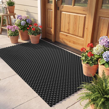 Front Door Mat Outside Entrance, Non Slip Doormat, Black 24"x36" | Welcome Floor Mats, Heavy Duty Drainage Dirt