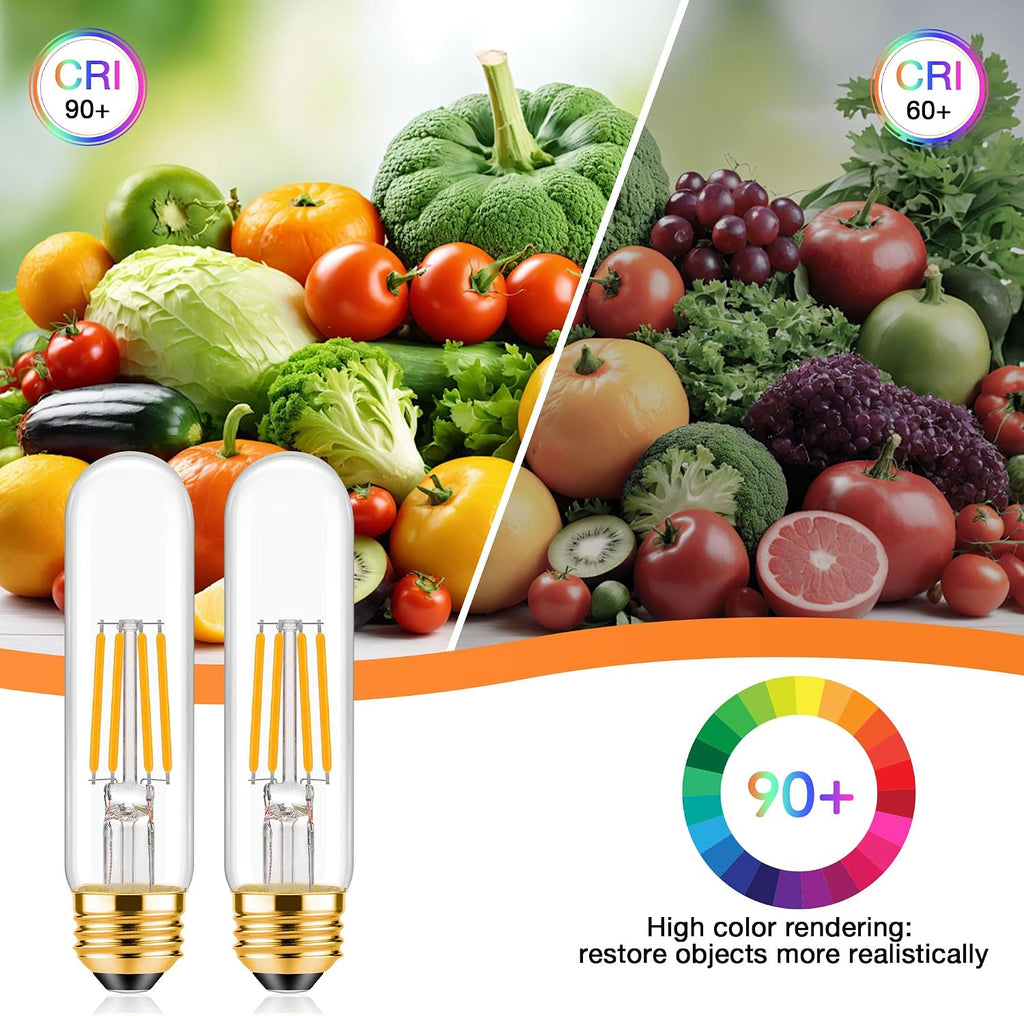 E26 T10 LED Bulb 4 Watt Equivalent 40W Warm White 2700K 2 Pack