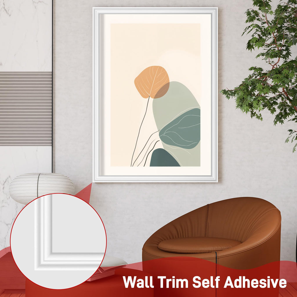 Peel and Stick Wall Molding Trim, 276" L x 1.1" W Chair Rail Moulding for Walls White, Decorative Mirror Frame Border