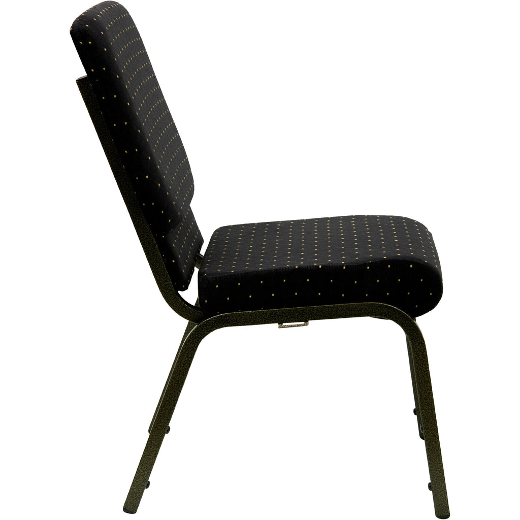 18.5 in Wide Fabric Church Chair, Black, 4-Pack